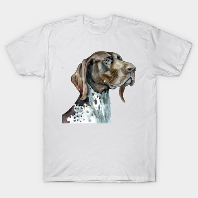 German Shorthaired Pointer Watercolor - Gift For Dog Lovers T-Shirt by Edd Paint Something